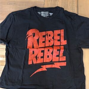 Retrofit Black Tee with Red Rebel Graphic